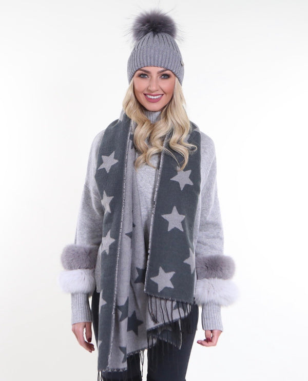 Star Scarf in grey - MSC The Store