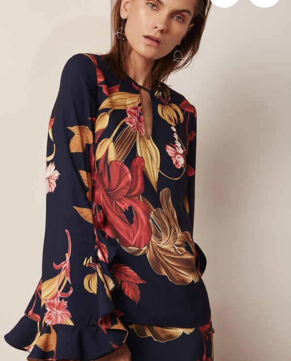 C/meo navy floral top