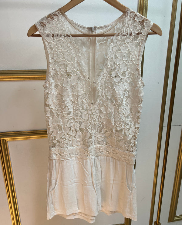 White lace playsuit