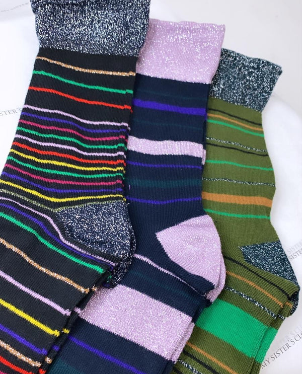 Stripe sparkle socks